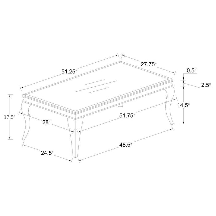 Carone - Rectangular Coffee Table - Simple Home Plus