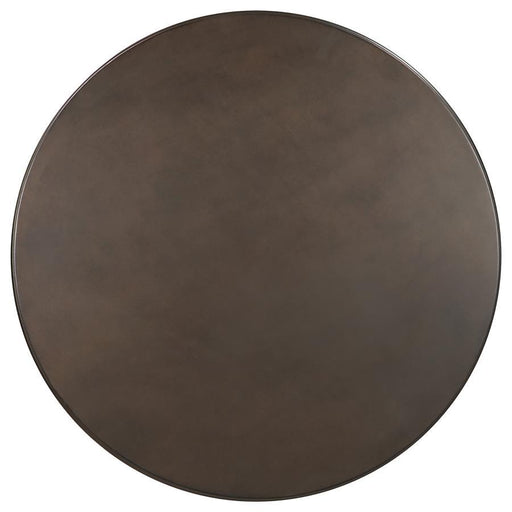 Oswego - Round Bar Table - Dark Russet And Antique Bronze - Simple Home Plus