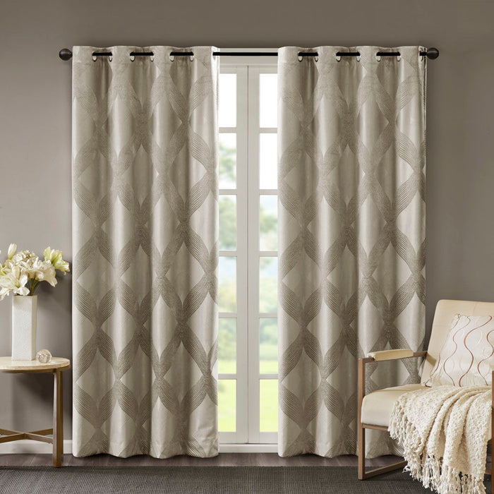 Bentley - Ogee Knitted Total Blackout Panel - Taupe