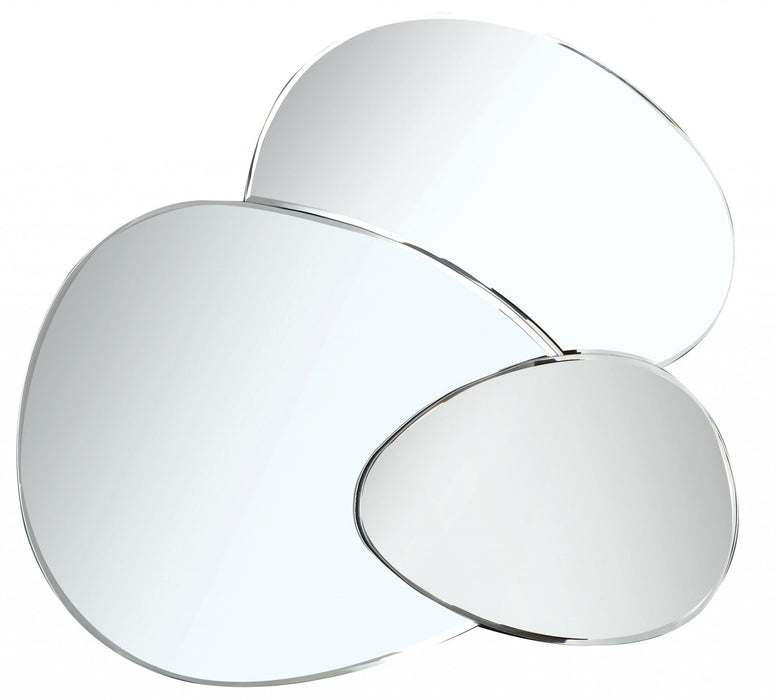 Evolution Abstract Round Mirror - Silver