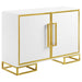 Elsa - 2-Door Accent Cabinet With Adjustable Shelves - White And Gold - Simple Home Plus