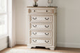 Realyn - White / Brown / Beige - Five Drawer Chest - Simple Home Plus