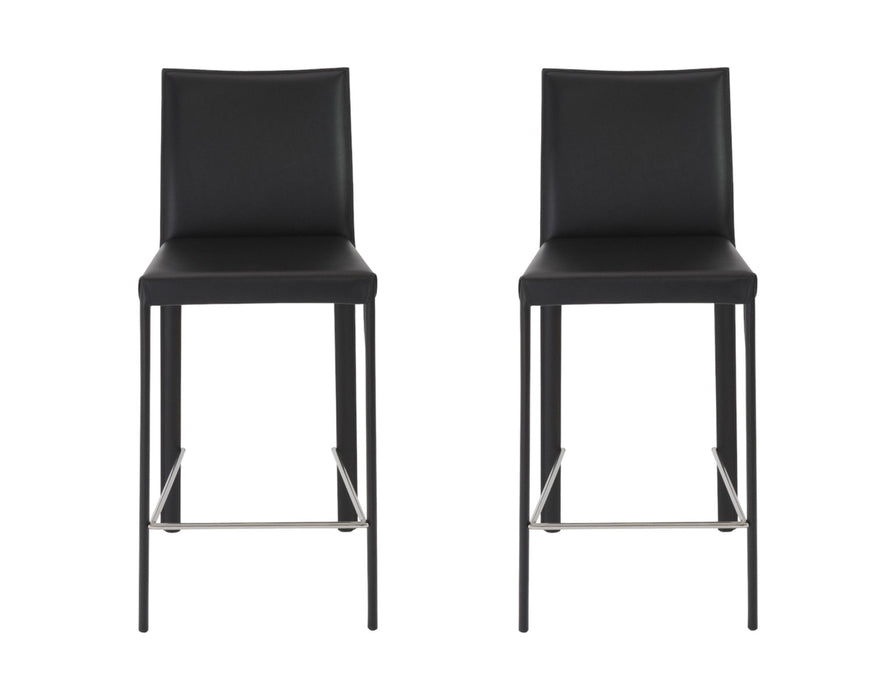 Low Back Counter Height Bar Chairs (Set of 2) - Black