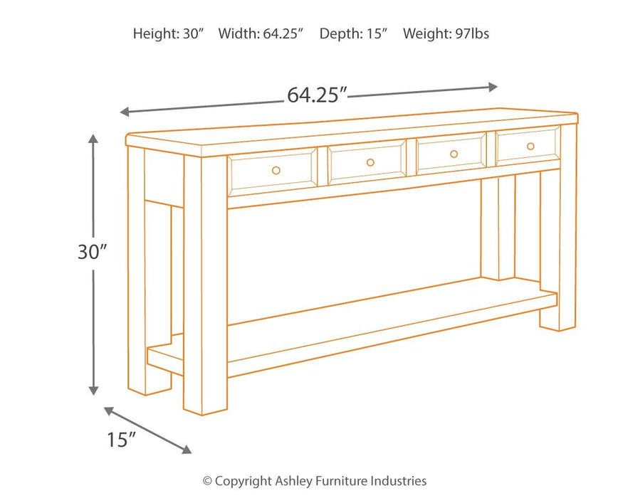 Gavelston - Black - Sofa Table - Simple Home Plus