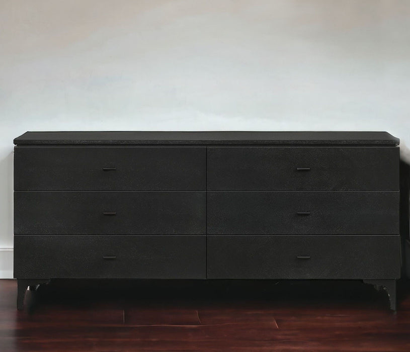 Six Drawer Double Dresser - Black