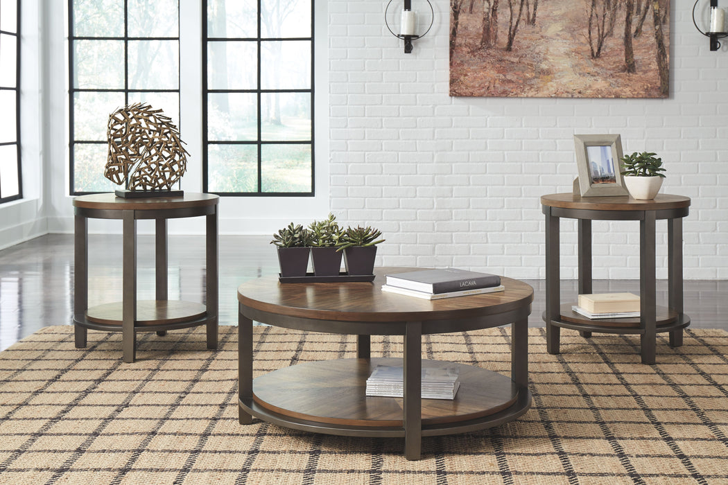 Roybeck - Light Brown / Bronze - Occasional Table Set (Set of 3) - Simple Home Plus