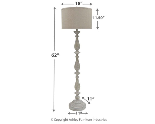 Bernadate - Whitewash - Poly Floor Lamp - Simple Home Plus