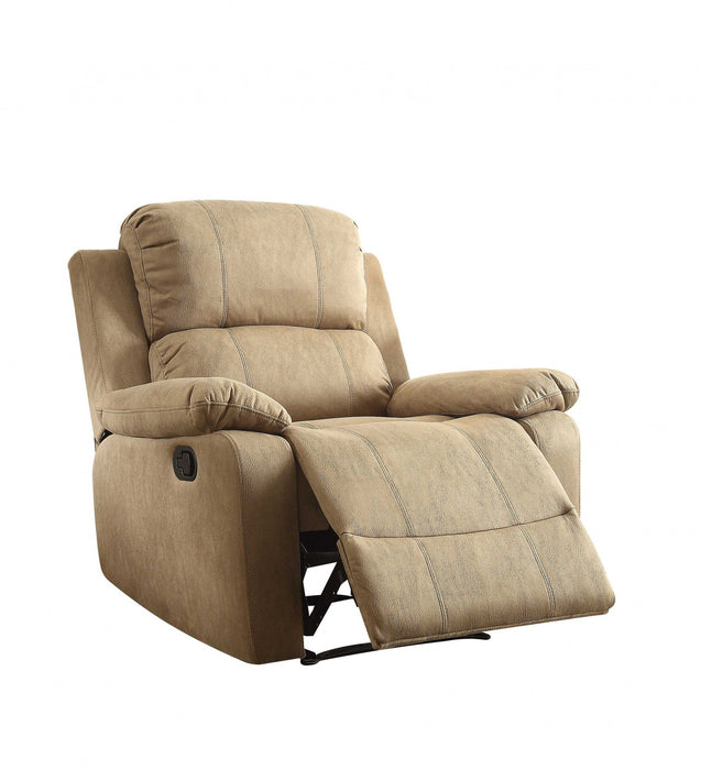 Polished Microfiber Fabric Recliner - Brown