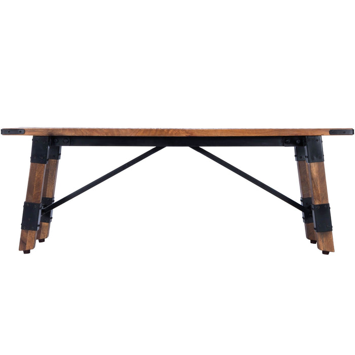 Mod Industrial Rustic Wood Bench - Brown