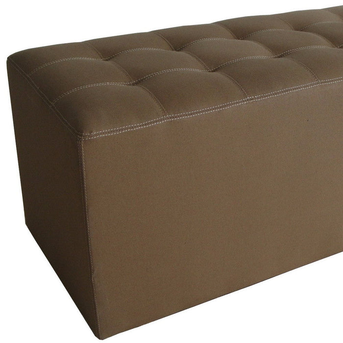 Upholstered Faux Leather Bench - Tan