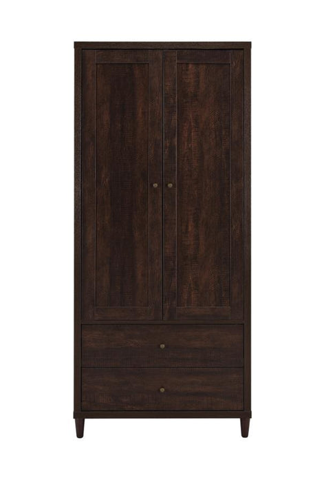 Wadeline - 2-Door Tall Accent Cabinet - Rustic Tobacco - Simple Home Plus