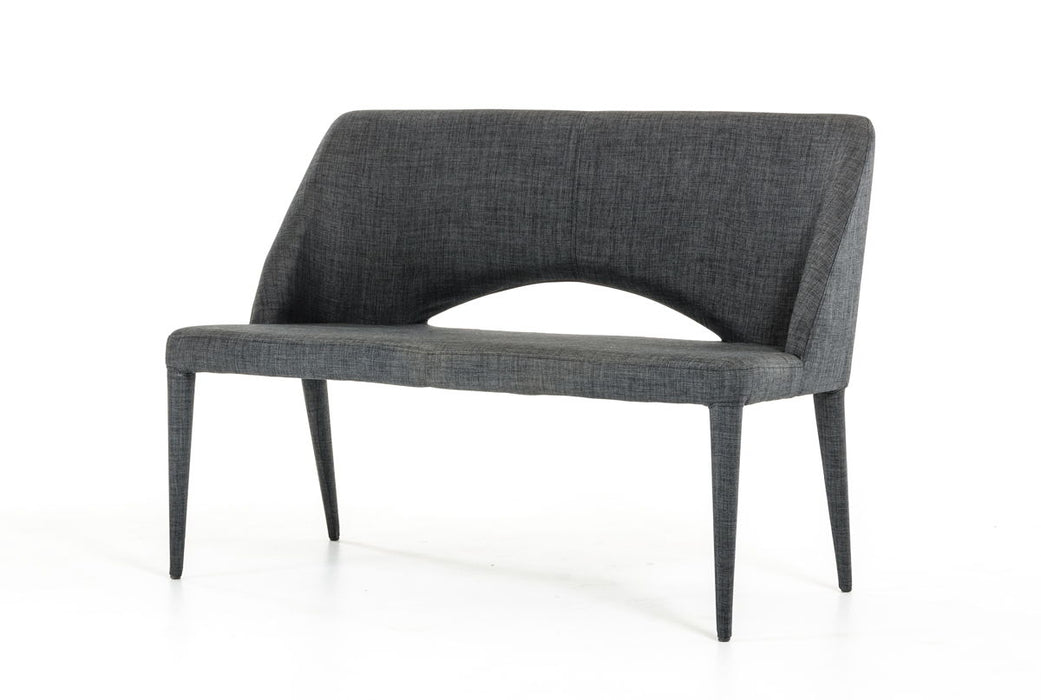 Upholstered Linen Blend Bench - Gray