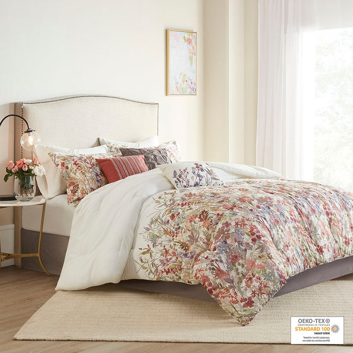 Mariana - California King 7 Piece Printed Comforter Set - Multi