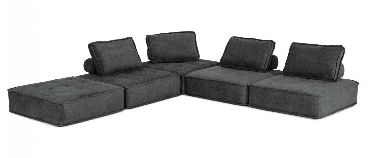 Modern Floor Pillow Modular Sectional Sofa - Charcoal Gray