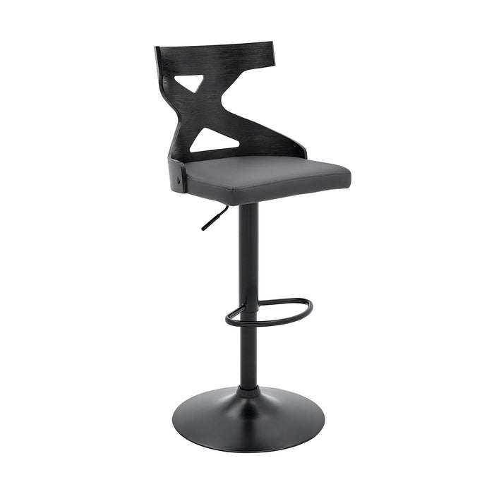 Swivel Backless Adjustable Height Bar Chair - Gray / Black