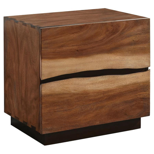 Winslow - 2-Drawer Nightstand - Smokey Walnut And Coffee Bean - Simple Home Plus