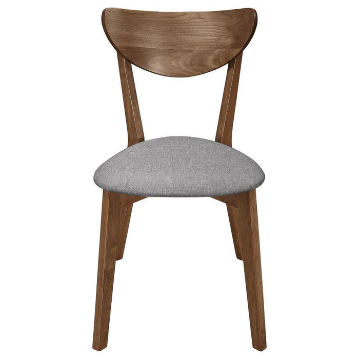 Alfredo - Upholstered Dining Chairs (Set of 2) - Gray And Natural Walnut - Simple Home Plus