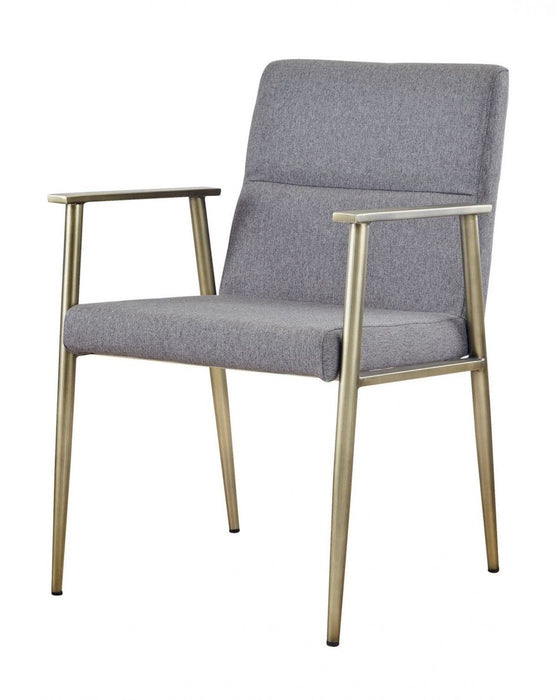 Brass Contemporary Dining Chair - Gray Antique