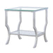 Saide - Square End Table With Mirrored Shelf - Chrome - Simple Home Plus