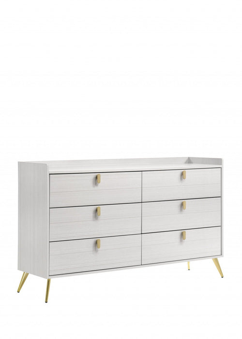 6 Drawer Double Dresser - White