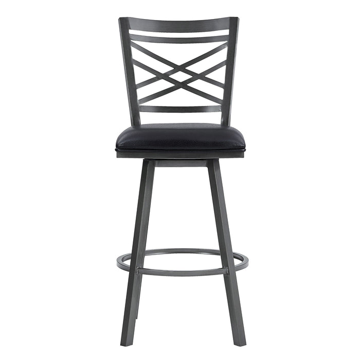 42" Iron Counter Height Bar Chair - Black