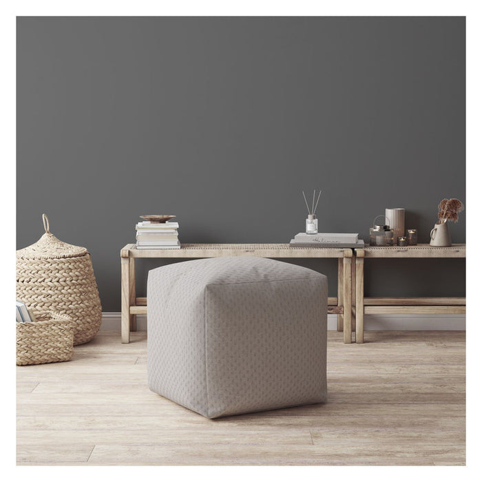 Polyester Cube Pouf Cover - Gray