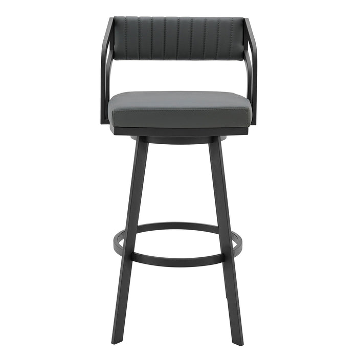 Swivel Low Back Counter Height Bar Chair - Gray / Black