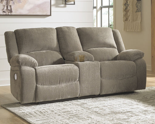 Draycoll - Pewter - Dbl Rec Pwr Loveseat W/Console - Simple Home Plus