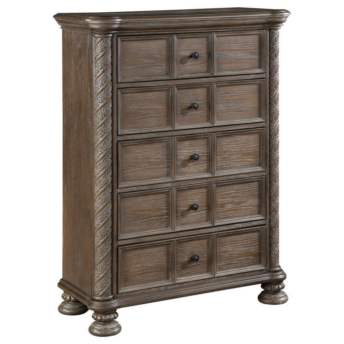 Emmett - 5-Drawer Chest - Walnut - Simple Home Plus