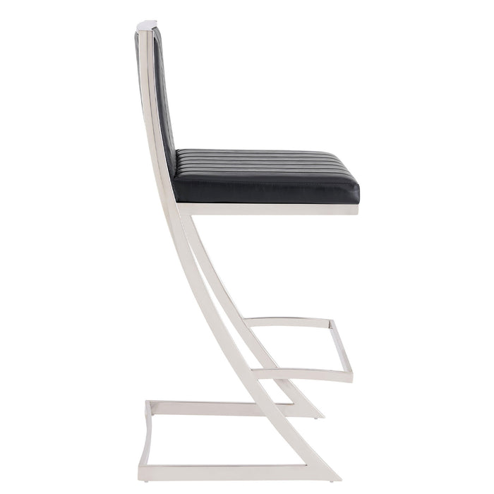 Low Back Bar Height Bar Chair - Black / Silver