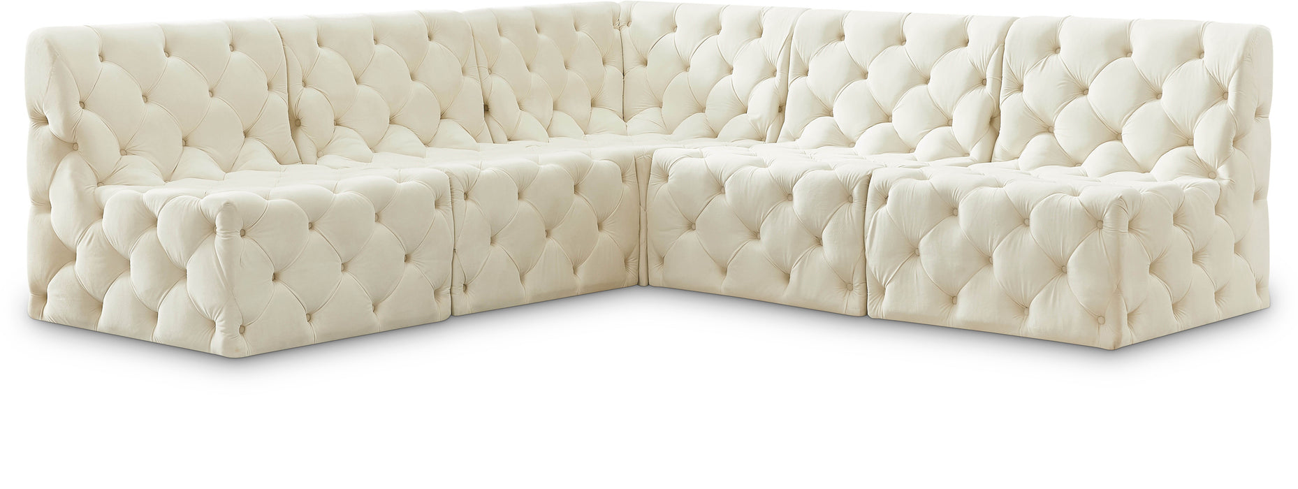 Tuft - Modular Sectional 5 Piece - Cream - Modern & Contemporary