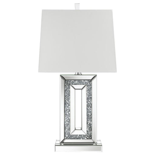 Ayelet - Table Lamp With Square Shade - White And Mirror - Simple Home Plus