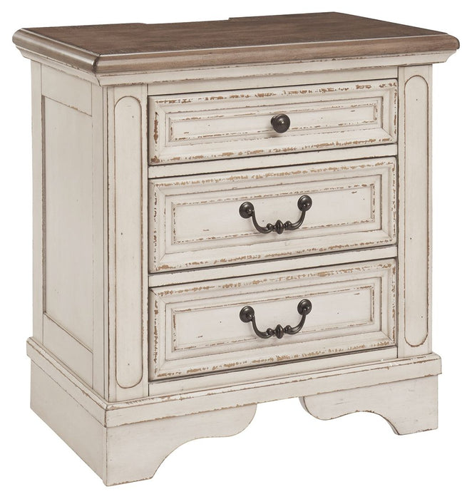 Realyn - White / Brown / Beige - Three Drawer Night Stand - Simple Home Plus