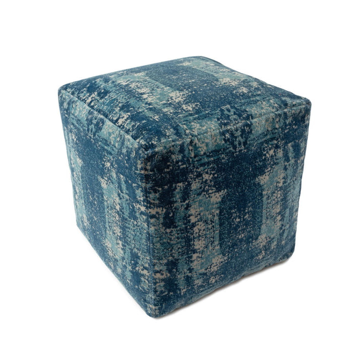 Polyester Blend Ottoman - Blue