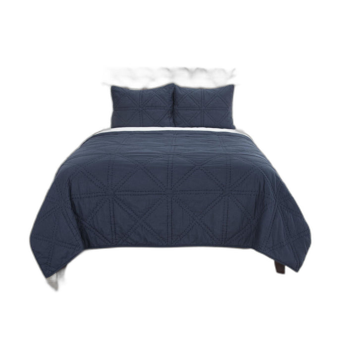 Twin Extra Long Cotton 300 Thread Count Machine Washable Down Alternative Comforter - Indigo