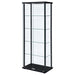 Delphinium - 5-Shelf Glass Curio Cabinet - Black And Clear - Simple Home Plus