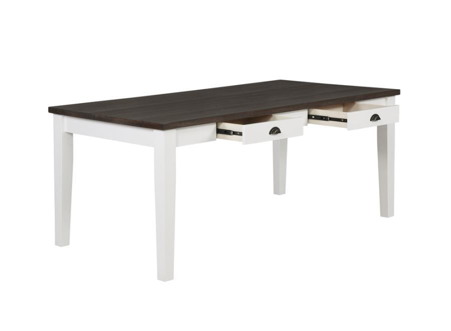 Kingman - 4-Drawer Dining Table - Espresso And White - Simple Home Plus