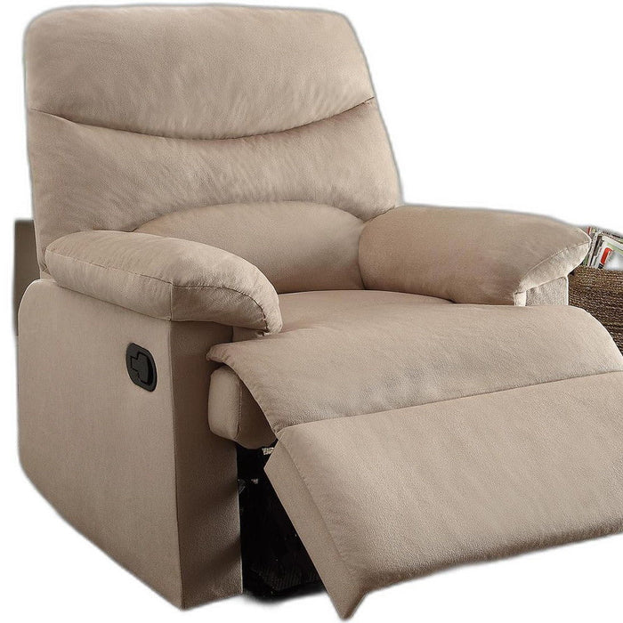 Recliner, Woven Fabric Woven Fabric, Wood (Solid Light Brown Woven Fabric - Light Brown