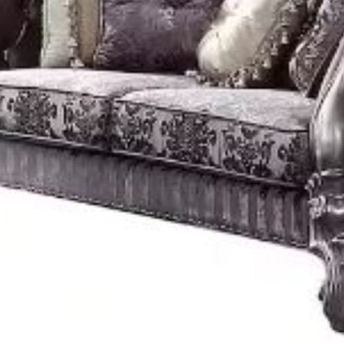 Velvet Loveseat And Toss Pillows - Purple / Platinum