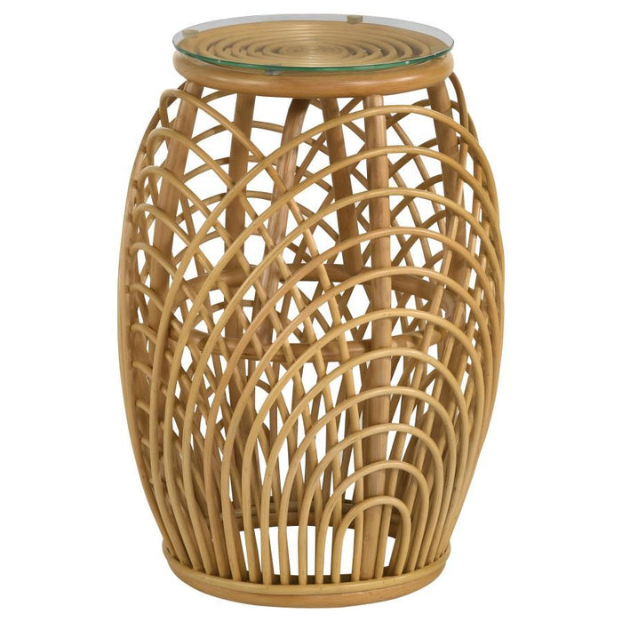 Dahlia - Round Woven Rattan End Table - Natural - Simple Home Plus