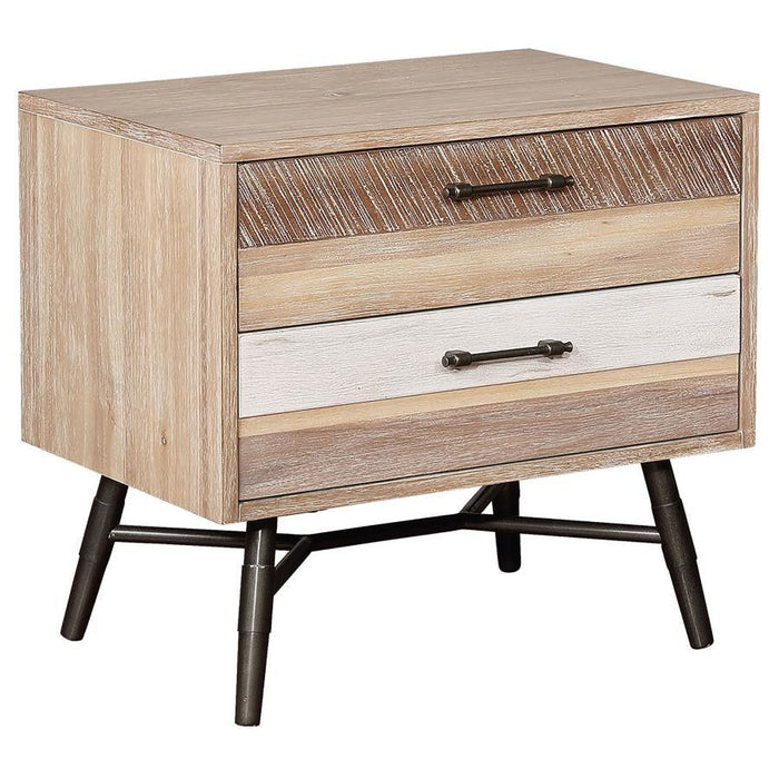 Marlow - 2-Drawer Nightstand - Rough Sawn Multi - Simple Home Plus