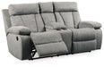 Mitchiner - Fog - Dbl Rec Loveseat W/Console - Simple Home Plus