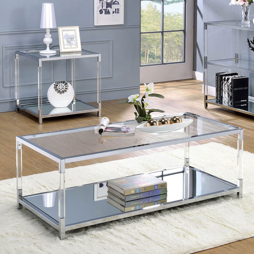 Ludvig - Coffee Table - Chrome / Clear - Simple Home Plus