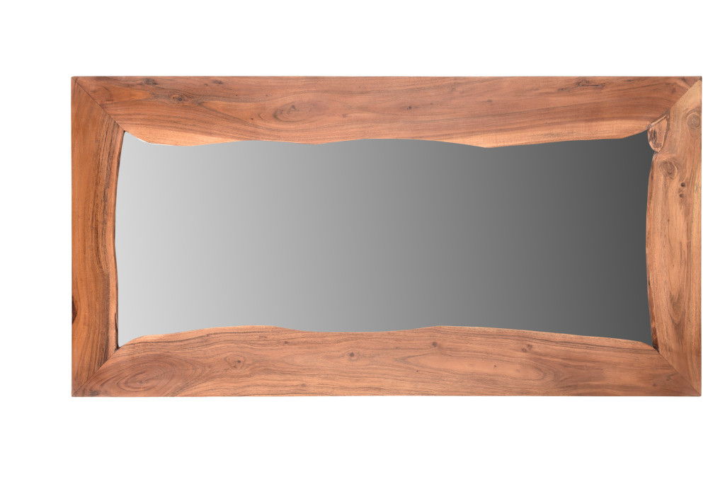 24" Solid Wood Framed Accent Mirror - Brown