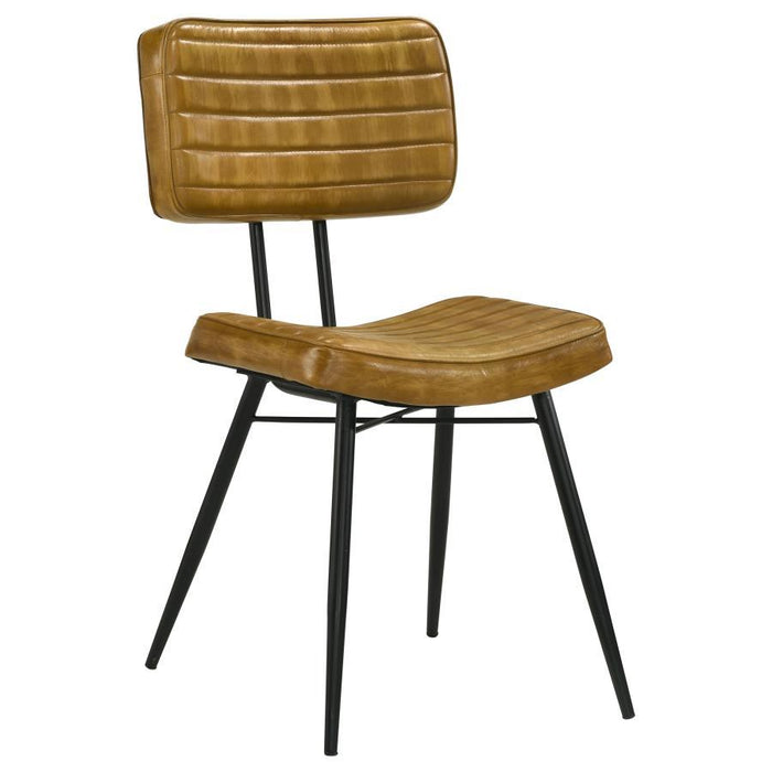 Misty - Padded Side Chairs (Set of 2) - Camel And Black - Simple Home Plus