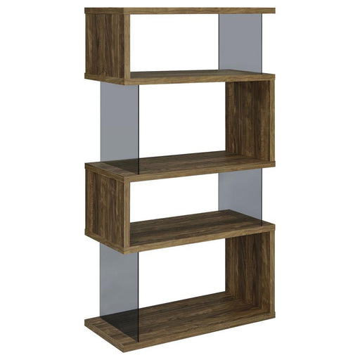 Emelle - 4-Shelf Bookcase With Glass Panels - Simple Home Plus