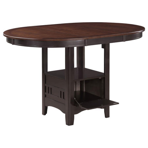 Lavon - Oval Counter Height Table - Light Chestnut And Espresso - Simple Home Plus