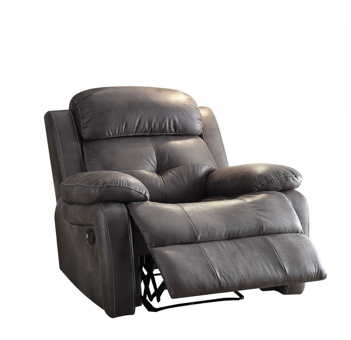 Polished Microfiber Fabric Recliner - Gray