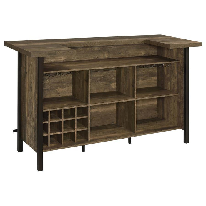 Bellemore - Rectangular Storage Bar Unit - Rustic Oak - Simple Home Plus