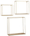 Efharis - Natural / Gold Finish - Wall Shelf Set (Set of 3) - Simple Home Plus